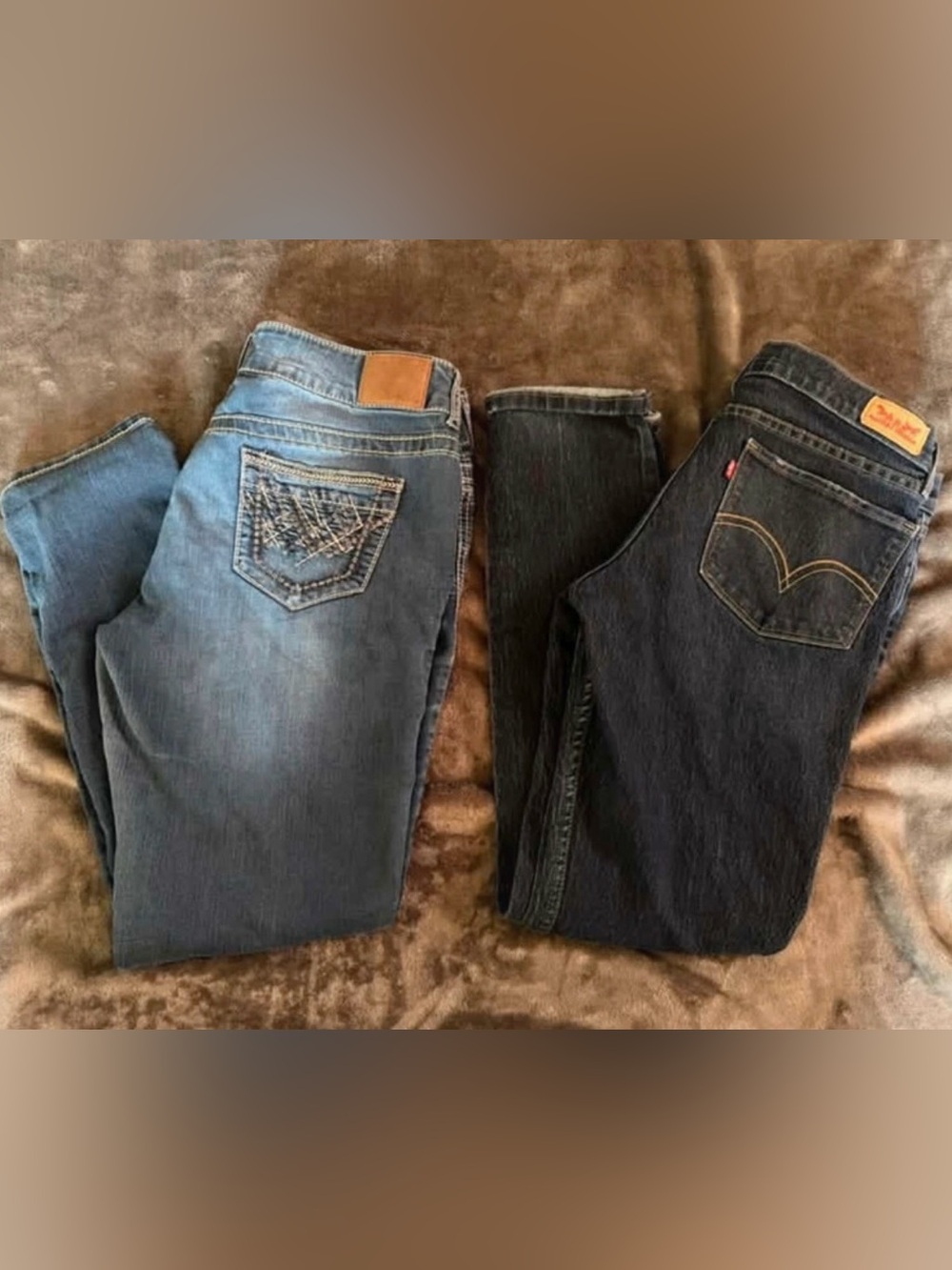 Maurices Women's Straight Leg Jeans Duo - Medium Blue & Dark Blue
